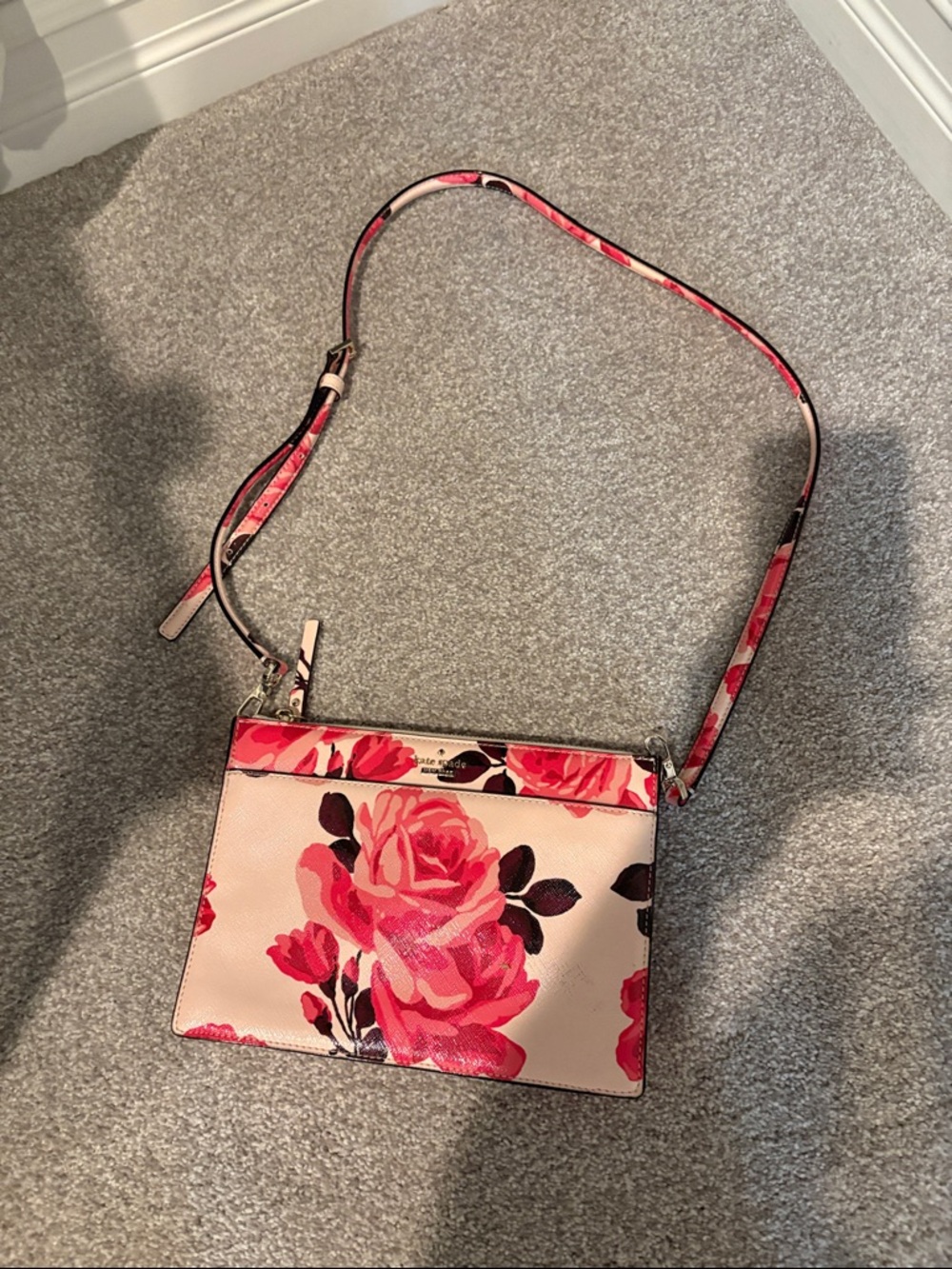 kate spade Pink Floral Crossbody with Rose Print